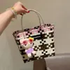 Bolsa tejida a mano de celebridad de internet tailandesa de verano Marca de moda Cesta de verduras Bolso de mano para mujer Bolso tote Bolsa de playa