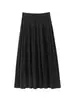 Elegante y fluido~Falda midi plisada de cintura alta 100% cachemira pura para mujer, falda plisada de color liso para otoño e invierno, que estiliza, por encima de la rodilla
