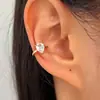 Brinco Ear Cuff Zircônia Gota d'Água Super Brilhante Cruzado Sem Furo Luxo Leve Estilo Frio High-End Nicho Exquisito Clipe de Orelha Brinco