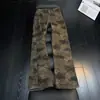 Jeans Acampanados Primavera 2026 Nuevo Camuflaje Cintura Baja Sueltos Adelgazantes Retro Americano Acampanados de Pierna Ancha hasta el Suelo