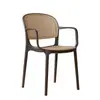 Silla de plástico, estilo mimbre, diseño nórdico, para uso doméstico, silla de comedor apilable, silla de exterior para ocio, silla popular con respaldo, sillón, juego de mesa y sillas, silla hueca
