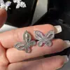 Versa Live Drenagem Explosões Conjunto Borboleta Escada Brilhante Quadrado Broca de Zircônia Banhado a Ouro 18K Nicho Design Exquisito