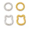 Anillo trenzado de plata S925, cierre de resorte de gato de la suerte, botón de gato pequeño, pulsera DIY, conector para collar de cordón, cierre de extremo