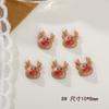 Novos Enfeites de Nail Art de Desenho Animado de Natal Alce Fofo Boneco de Neve Papai Noel Resina Enfeites de Unha Diy
