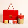 Juego de Té de Viaje Cultural y Creativo de la Ciudad Prohibida: Olla Única, Tres Tazas, Set de Té Rápido, Regalo de Negocio Portátil para Exteriores, Recipiente para Té, Bolsa de Viaje