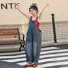 Macacão Jeans Feminino Primavera/Verão 2026 Novo Estiloso Tendência Celebridade da Internet Macacão Conjunto de Duas Peças