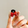 Pinza para el pelo roja retro con flock para Otoño e Invierno, Mini Pinza para el pelo de mujer, Lazo, Trenza, Flequillo lateral, Pinza de pico de pato, Pinza para el pelo, Adorno para el pelo