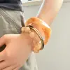 El más vendido en Europa y América, pulsera de resina degradada, pulsera de cuentas metálicas en capas, juego de tres piezas con accesorios de diseño único