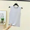 Colete Térmico de Fleece Feminino, Com Veludo Interno, Engrossado, Roupa Íntima Sem Costura, Tamanho Grande, Sem Mangas, Gola Redonda, Top Camisola