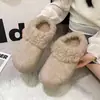 Pantuflas de suela gruesa, peludas, estilo Birkenstock, para mujer, diseñadas para usar en exteriores, nueva colección de invierno 2026, fáciles de poner, cálidas y cómodas, con diseño de punta cerrada