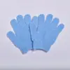 Toalha de Banho Esfoliante de Nylon Poliéster Banho Cinco Dedos Amazon Mais Vendido Toalha de Banho Dupla Face Esfoliante Corporal Luvas Esfoliantes