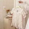 Bata de Verano para Niñas, Vestido de Dibujos Animados con Mangas Abullonadas de Tencel de Manga Corta, Ropa de Aire Acondicionado para Bebés Niñas, Estilo Princesa Delgado