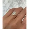 Anéis Minimalistas Criativos Transfronteiriços Estilo Ins Europeu e Americano Incrustados com Pedras Preciosas, Banhados a Ouro, Joias Femininas que Preservam a Cor, Atacado do Fabricante