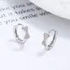 Pendientes Dulces de Lazo para Mujer Plata de Ley 925 Moda OL Diamante Tendencia Aro de Oreja Simple Versátil Joyería Pequeña Fresca para Oreja