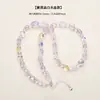 Pulsera Cadena de Suéter para Mujer con Piedra Bruta de Cristal Natural, Abalorios Redondos, Joyería, Decoración, Venta al por Mayor de Fábrica