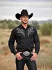 Camisa 3D estilo Western Americano nueva transfronteriza para hombre, manga larga, cuello de solapa retro, top versátil casual