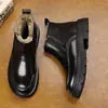 Inverno Novo Masculino Couro Genuíno Lã Quente Algodão Sapatos Esportes ao Ar Livre e Lazer Antiderrapante Pelo Integrado Casual de Negócios