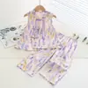 Traje de Algodón y Seda para Niñas Hanfu Qingdao Algodón Artificial Disfraz Tradicional Chino para Niños Bebé Niña Verano Dos Piezas Traje Tang