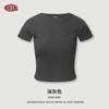 Sejam Mulheres &Apos; Verão 2025 Marca de Moda Europeia T-shirt de Ombro Direito Feminina com Efeito Emagrecedor Gola Redonda S*Kims Camiseta Básica Feminina Tendência