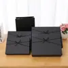 En stock caja de regalo rectangular negra tapa cielo y tierra caja de regalo de cumpleaños caja vacía con lazo caja de regalo al por mayor