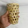 Tazón de Gelatina de Hielo de Bambú Tejido, Taza de Té de Leche, Tapa de Cesta de Bambú para Taza, Cesta sin Asa, Cesta con Asa, Tapa de Taza para Helado