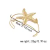 Pulsera de Metal Abierta con Forma de Estrella de Mar Exagerada, Nuevo Estilo Festivo Transfronterizo Europeo y Americano, Accesorio de Mano Versátil Estilo Bohemio de Playa