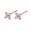 Brincos de Zircônia Distinctivos em Forma de Trevo de Quatro Folhas Estilo Coreano Feminino Elegante Simples Versátil Brincos de Grama da Sorte Brincos da Moda para Meninas e Estudantes