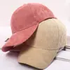 Gorra de béisbol de pana color liso gorra con raya vertical Joker sombrero cálido casual de otoño e invierno al por mayor en stock