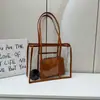 Bolsa de Mão Feminina Transparente de PVC Transfronteiriça Simples de Grande Capacidade de Ombro ou Axila Bolsa Personalizada para Armazenamento de Celular