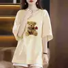 Comercio Electrónico Transfronterizo Stock de Liquidación Comercio Exterior Camiseta de Manga Corta para Mujer Talla Grande Holgada Para Chicas Gordas Ropa Exterior de Alta Calidad Adelgazante Elegante Moderna Top