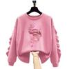 Sudadera para niñas, otoño 2024, nueva moda infantil, abrigo holgado con volantes, top elegante para estudiantes, ropa de otoño e invierno.
