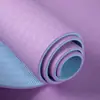 Tapete de Yoga TPE 80cm Alargado e Espessado Duas Cores Tapete Fitness Personalizado Transfronteiriço Tapete Esportivo Multifuncional