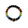 Nueva pulsera hecha a mano con cuentas de ojo de tigre natural para hombre y mujer, pulsera colorida de piedra volcánica natural, pulsera transfronteriza europea y americana