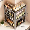 Novo Porta-Temperos de Canto para Cozinha, Multifuncional 90 Graus para Cantos de Bancada, Organizador Triangular de Canto de Parede
