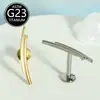 Personalidade da Moda Transfronteiriça F136 Studs de Orelha Rosqueáveis Internamente com Fundo Plano de Liga de Titânio, Studs de Lábio de Titânio Finamente Esculpidos, Comprimento da Haste 6-10mm, Em Estoque