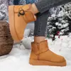 Botas de nieve gruesas de suela gruesa para mujer de comercio exterior transfronterizo, nueva moda de invierno 2026, botines casuales sin cordones