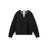 Ouswe Suéter Retro Estilo Campus para Hombre y Mujer Top Falso de Dos Piezas Suéter de Punto Cuello Redondo Punto de Otoño e Invierno Rm21