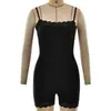 Comercio Exterior Europeo y Americano Ropa de Mujer Nuevo Estilo con Ribete de Encaje Espalda Descubierta Halter Ajustado Sexy Chica Atrevida Yoga Deportivo Mono