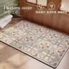 Venda Quente Tapete de Chão Retrô Americano Floral Cerâmica Lama Diatomácea Absorção de Água Secagem Rápida Entrada Porta Corredor Resistente à Sujeira Resistente ao Desgaste Fácil de Limpar Tapete de Porta