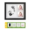 Bebé Cien Días de Edad Huella de Mano y Pie Hueco Marco de Fotos DIY Huella de Pata de Mascota Conmemorativa Almohadilla de Tinta para Mano y Pie de Bebé como recuerdo