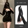 Fim de Temporada Mulher-Gato Agente* Menina Sexy Quente Tomara-que-caia Couro PU Saia Bodycon Cos Lingerie Erótica Saia Apertada 9311