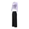 Conjunto de yoga para mujer, con un top ligero y transpirable de manga larga y leggings deportivos de secado rápido, perfecto para correr, entrenar y yoga