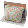 Nova Bolsa de Cosméticos de Flores de Viagem Pequeno Armazenamento Floral Portátil Acolchoado Ins Washery Bolsa de Armazenamento de Cosméticos