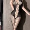 Ropa Sexy Sexy, No Necesita Quitarse, Mono Completamente Transparente Talla Grande, Atractivo Traje Uniforme de Pasión con Abertura