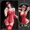Lencería Erótica de Encaje Dorado Calado, Vestido de Borlas de Deseo Puro con Abertura en la Entrepierna, Tentación Sensual de Alta Gama para Mujeres Jóvenes