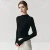¡Calibre 18! Suéter Yangzi Yarn Etiqueta Negra Hilo Fino 100% Lana para Mujer, Delgado Cuello Alto Ajustado Suéter Básico