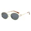 Gafas de Sol Redondas Estilo Hong Kong 2025 Nuevas Rosadas Degradadas para Mujer con Rostros Pequeños, Gafas de Sol de Moda con Forma Cóncava para Fotos, Protección UV