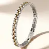 Pulsera Elegante y Versátil de Acero Inoxidable para Hombres y Mujeres, Nuevo Estilo Trendy Coreano y Japonés 2025 con Piedra Metálica de Germanio y Pulsera de Acero de Titanio