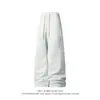 Pantalones Curvos Simples y Elegantes Estilo Americano, Corte Holgado, Cintura Alta, Pantalones de Punto con Caída, Pierna Recta, Pantalones de Chándal Deportivos Largos