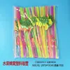 Sombrilla de Punto Paja Fluorescente Plástico Popote Elegante para Cóctel Tropical Fiesta Hawaiana Decoración Sombrilla Pequeña con Popote